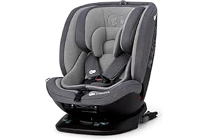 KK KINDERKRAFT Kinderkraft Seggiolino Auto XPEDITION, Girevole sulla Base a 360°, Isofix, Reclinabile, Poggiatesta Regolabile, Cuscino Riduttore, Bambini da Gruppo 0+/1/2/3, 0-36 Kg, Grigio