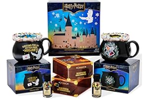 ‎THOUGHTFULLY Harry Potter Tasse mit heißer Schokolade, inklusive 2 farbwechselnden heißen Schokoladenmischungen, 2 Hausstreuseln und 2 Kesselbecher, offiziell lizenziert, Harry-Potter-Kollektion