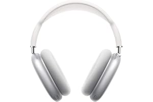 Apple AirPods Max Cuffie wireless over-ear, Cancellazione attiva del rumore di livello pro, Modalità Trasparenza, Audio spaziale personalizzato, Ricarica USB-C, Cuffie Bluetooth per iPhone, Argento