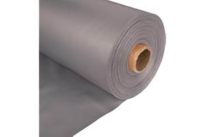 DISCOUNT FABRICS LTD Tessuto in tela impermeabile per esterni, 20 m, grigio, 100% poliuretano, 150 g/m², spessore 0,8 mm e larghezza 150 cm. Materiale resistente ai raggi UV, ideale per realizzare sedie a sdraio, pouf