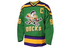 RIOOFINX Charlie Conway 96 Mighty Ducks Jersey cosido de hockey de película para hombre, verde, S-3XL