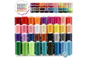 Royouzi NäHgarn Set NäHgarn FüR NäHmaschine 400 Yard 36 Farben NäHmaschinengarn Je Garnrollen und 36 Unterfadenspulen, FüR Overlock-NäHmaschinen NäHset Grundausstattung