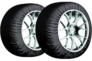 Bottari Calze da Neve Omologate Italia Arctic Socks, 2 Calze, Taglia M, Nero, Catene da Neve Tessili per R13 - R19 (Misure per Pneumatici Dettagliate all'Interno)