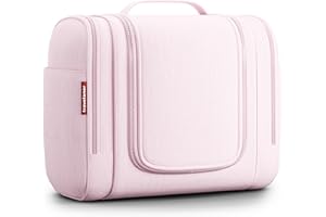 travelaner XXL Vanity Comfort [Design 2025] Trousse de Toilette Voyage Homme Grande Femme Maquillage Sac de Toilette Mixte Enfants [9 litres de Rangement] (Rose)