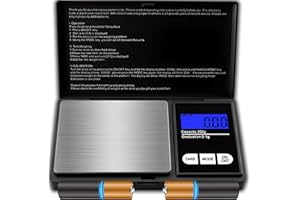 Retoo Cyfrowa Waga Kieszonkowa 200 g/0,01 g z Funkcją Tarowania i Wyświetlaczem LCD, Monetowa do Tabletek, Żywności, Mini Kuchenna, Biżuterii, Srebrno-Czarna