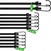 CUULANIX 12 Pieces Elastic Octopus with Hook, Elastic Bungee Cord Tensioners 3 Different Lengths with Bicycle, Motorcycle, Ca