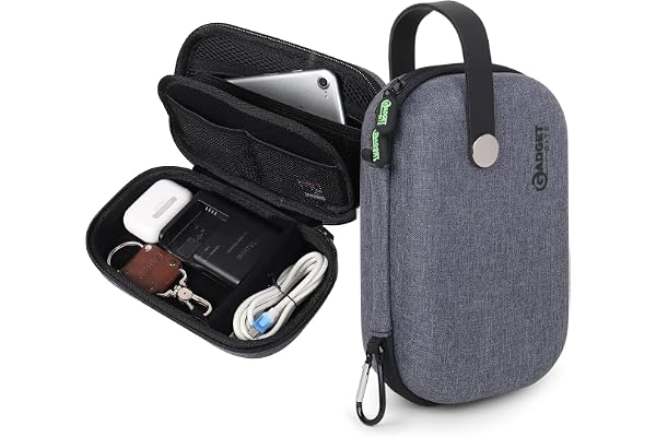 GadgetBite EVA Organiser Portable Pouch for Electronic Accessories USB Cables, Power Bank, Battery, Hard Drive, SD Memory Card, Earphones, Travel Gadgets & Organiser Rugged Travel Friendly (Grey)