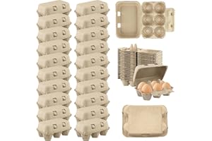 TZEKING 20 Stück Eierkartons 6-Zell,Wiederverwendbare Eierkartons,Stapelbare Enten Eierkarton,Biologisch Abbaubare,Zellstofffaser-Anti-Kollisionen-Eierboxen,für Markt,Küche,Eierkarto