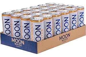 MOONMATE MOON WATER - Bebida Refrescante Sabor Mango y Mandarina BIO - 24 x 250 ml - 100% Natural - Mejora el Rendimiento y la Concentración - Sin Colorantes ni Conservantes - Apto para Veganos