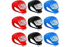 BINKUOMCG 9 PCS Bike Lights Set, Super Bright LED Front and Rear Bicycle Lamps with Waterproof Silicone Mount, 3 Modes for Cycling Safety