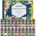 Aeshory Natural Essential Oils for Diffusers for Home, 20 x 10ml Aromatherapy Oil Set for Humidifier, Relaxing, Bath, Soap & Candle Making - Frankincense, Sandalwood, Geranium, Cinnamon, Vanilla