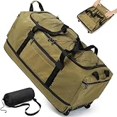 Laripwit Plegable Bolsa de Viaje con Ruedas 130-170L Grandes Expandible Maletas de Viaje 36'' Bolsa de Deporte Gigante Equipo