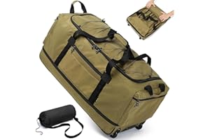 Laripwit Faltbare Reisetasche mit Rollen Groß XXL 130-170L Erweiterbare Wochenend Handgepäck Tasche mit Rädern Herren Damen Rolltasche mit Extra Volumen für Camping Urlaub 36''/90cm, Braun