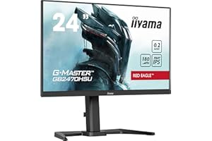 Ecran iiyama G-Master GB2470HSU-B6 23,8" Red Eagle, Fast IPS, 1920x1080 @180Hz & 0.2ms, 300cd, Haut-parleurs, HDMI, DP, USB HUB (4x3.2), 15cm Pied réglable en Hauteur + Pivot, Black Tuner