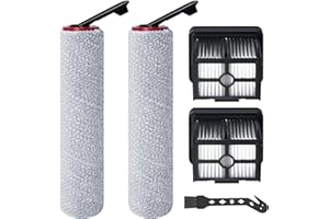 Fixbetter Rouleau de brosse de rechange et Filtre HEPA pour DREAME H15 Pro / H15 Mix / H12 Pro FlexReach Aspirateur Laveur, 2 rouleaux de brosse + 2 filtres + 1 brosse de nettoyage