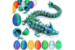 SPIRWORCHLAN 3D Printed Dragons Eggs with Dragon Inside Articulated Crystal Dragon Mystery Dragon Egg Fidget Toy Surprise 3D Printed Animal,3D Printed Dragon in Egg,3D Egg Fidget Toy,Home Decor Executive Desk Toy
