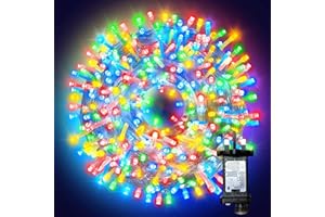 ARKOCHIC 35M Outdoor Christmas Lights, 300 LED Multicolor Christmas Tree Lights, IP65 Waterproof Fairy Light Plug in 8 Modes Memory Linkable Cluster Light Indoor Outside Decorations (No Remote)