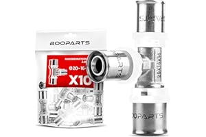 BOOPARTS – 10 Pièces – Té Réduit à Sertir Ø20–16–16 | Raccord Multicouche Contour TH | Raccord Plomberie Durable et Étanche pour Chauffage et Eau Sanitaire