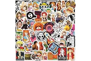 Hilloly One Piece Stickers, 100 PCS One Piece Stickers Imperméable, Autocollant Autocollant à la Mode Cool Uniques One Piece Skateboard Voyage Autocollants Stickers pour Bagages