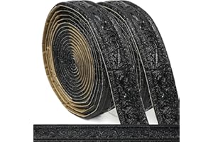 WAPANE Modanature da Parete Autoadesive con Rilievo – Bordure Decorative Adesive in Schiuma per Cucina e Bagno, Greca Adesiva Classica per Piastrelle e Specchi Nero