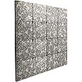 16 Panels of Vintage antiqued mirror, laid onto backboard with a clean Black Edging all around the frame. This atmospheric luxury mirror exudes designer appeal.