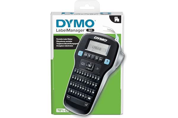 DYMO Étiqueteuse LabelManager 160 | Clavier AZERTY | Imprimante Portable d'Étiquettes Autocollantes