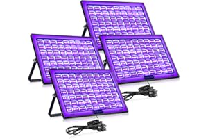 BOWEICORE Luz Negra LED 4 Piezas, 150W Luz uv Impermeables IP66, para Disco DJ, Iluminación de Escenario, Fiesta Glow, Decoración De Halloween, Fiesta Fluorescente