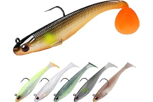 TRUSCEND Shadtale Soft Fishing Lures with BKK Hooks – Easy Catch: Trembly Sinking and Vibrating Swim for More Bites, Paddle T