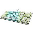Roccat Vulcan TKL Pro (UK Layout) Mechanical PC Gaming Keyboard, Tenkeyless, Optical Linear Titan Switch, Per-Key AIMO RGB Lighting, Anodized Aluminum Top Plate and Detachable USB-C Cable, White