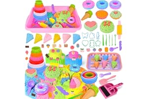 BBWELL Arena Magica Niños,Juguetes de Arena 950g Arena Mágica,Arena Cinética Kit,Juego de Arena Mágica Dulces y Postres,Cumpleaños Regalo Niña Niño 3 4 5 6 7 8 9 Años