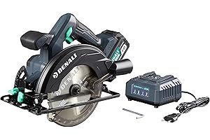 Marca Amazon - Denali by SKIL - Juego de sierra circular de 18 V (20 V máx.), batería de litio de 4 Ah y cargador, Azul
