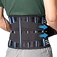 UZSUZZ Lower Back Support Belt, Adjustable Back Lumbar Brace with 6 Support Stays for for Work, Heavy Lifting, Breathable Lumbar Support Belt for Scoliosis & Sciatica and Back Pain Relief, Unisex