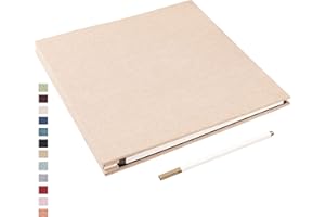 Yopih Album Fotos Autoadhesivo 33x32 CM Album de Fotos Para Pegar y Escribir Funda de Lino Scrapbook Regalo Bebé Cumpleanos Recuerdos Boda Aniversario Familiares con un Bolígrafo Metálico