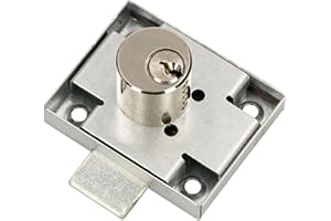 KOTARBAU Serratura per mobili, 45 x 56 mm, a sinistra e a destra, con 3 chiavi, serratura a cilindro per mobili e armadietti