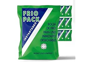 PRACTICOSA Bolsa de Frío Instantáneo. Bolsa Higiénica de Un Solo Uso. Sensación Rápida e Inmediata para uso externo. Compresas de Frío Multiusos. 14x23 cm. 6 Unidades