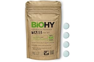 BiOHY Pastillas de limpiador universal (Juego de 24) | tabletas multiusos para disolver | libre de microplásticos | Limpiadores de cocina y baño| elimina la cal y la suciedad (Universal Tabs)