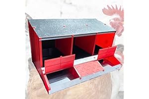 Nuovo - IKLOB® Nido per galline ovaiole Colore Rosso - Nido galline ovaiole con 3 scomparti per 12/14 galline, con spazi più ampi per rendere la gallina più comoda e senza stress.