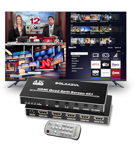 KALEA-INFORMATIQUE 4x1 Quad HDMI MULTIVIEWER Switch. Meerdere Weergave Van één Tot Vier Bronnen Op één Gesplitst Scherm Met PIP-overlay