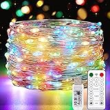 Vacoulery Catena Luminosa 100 LED 10M 8 Modalità, USB Luci a Stringa Timer con Telecomando Filo di Rame Luci Led Stringa Luci