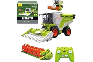 COIL RC Traktor kombajn zbożowy – zdalnie sterowany traktor od 3 lat, 6-kanałowy traktor radiowy ze światłem i dźwiękiem, pedagogiczna zabawka edukacyjna, wytrzymałe tworzywo sztuczne ABS, 1:24 –