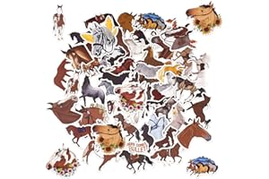 COLOFALLA 50Pz Adesivi Scrapbooking Cavallo Adesivi Decorativi Vintage Decoupage Impermeabile Adesivi Valigia Skateboard Laptop Specchio Mobili Decorazione Diario Album Calendario Biglietto d’auguri Fai da Te