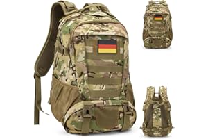 Jueachy Zaino tattico militare 30L/35L Army Assult Camouflage Caccia Zaino Molle Impermeabile 3 Giorni Grande Zaino Rucking per Sport All'aperto Trekking Escursionismo Viaggi Campeggio Scuola