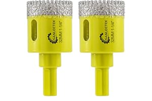 Punte per Trapano Diamantate 32mm - 2pezzi Seghettato Fresa Diamantata con Gambo Triangolo per Ceramica Porcellana Marmo Granito SANLEETEK