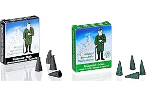 Crottendorfer Räucherkerzen Minis – mini świece kadzidłowe – 24 sztuki w opakowaniu – 2 sztuki (2 x 24) – jodła + kadzidło – Made in Germany