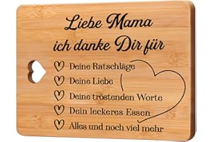 Apjielop Muttertagsgeschenke für Mama, Mama Geschenk - Bambus Schneidebrett, Geschenk für Mama zum Geburtstag, Geschenke für Mama von Tochter Sohn, Geburtstagsgeschenke für Mama (28 X 21.5 Cm)