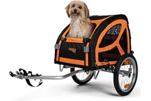 ‎TRENDPET TrendPet DogBus S - Spring-Loaded Aluminium Bicycle Trailer, Dog Trailer for Small to Medium Dogs
