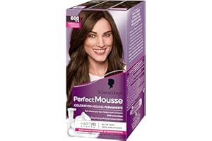 Schwarzkopf - Perfect Mousse - Coloration Cheveux - Mousse Permanente sans Ammoniaque - Masque Soin 96 % d'ingrédients d'origine naturelle - Châtain Clair 600, 1 Unité (Lot de 1)