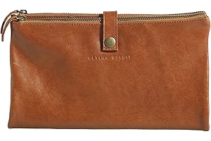 Clairefontaine 930031C Flying Spirit piórnik płaski 27 x 23,6 cm skórzany, w kolorze brązowym, na kredki oraz ulubione przybory plastyczne