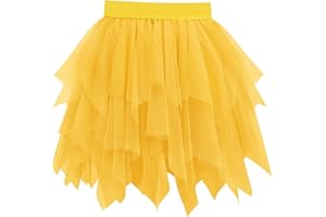Vlazom Damen Tüllrock Petticoat Kurz Tutu Rock 50er Vintage Ballet Unregelmäßiger Tanzrock Ballkleid Karneval Party Rock