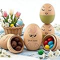 RSQGT œUfs De PâQues Musicaux PersonnaliséS Texte Personnalisable Hochets en Bois œUf De PâQues Remplissable DéCoration De PâQues